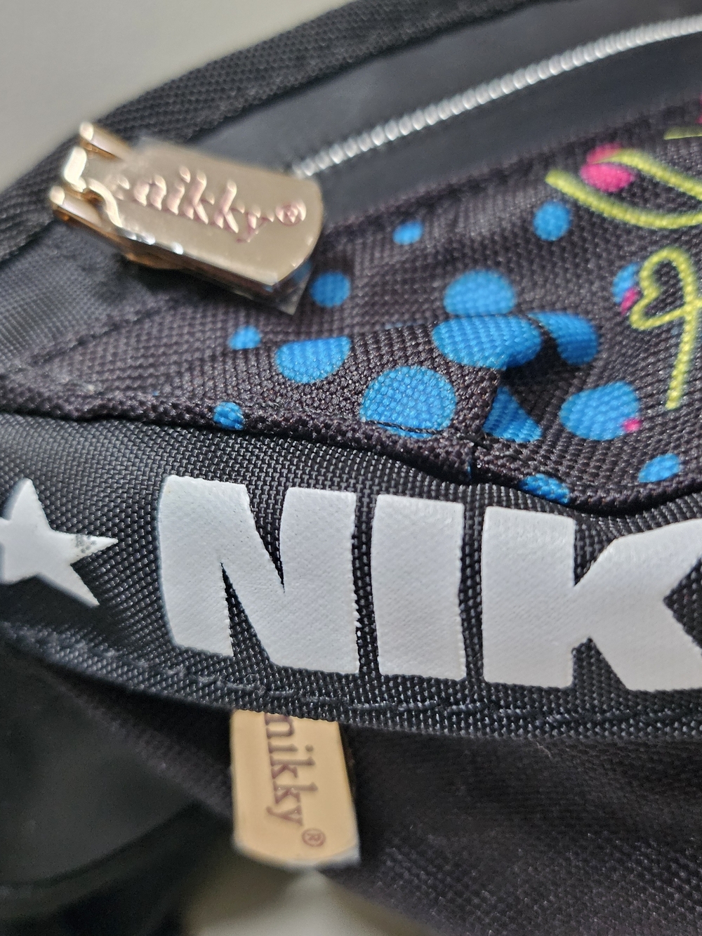 "Nikky" By Nicole Lee Black Multicolor Graphic Waist Bag - Picture 5 of 9